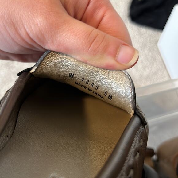 Robert Zur Bronze Metallic Leather Slip On Loafers Shoes Size 6 - Picture 7 of 7